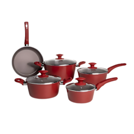 CONJUNTO PANELAS 5PCS - CERAMIC LIFE OPTIMA CMN - INDUCAO - VERMELHA - BRINOX