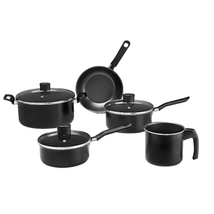CONJUNTO PANELAS 5PCS - EBONY - PRETA - COM PRO-FLON - BRINOX
