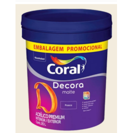 CORAL DECORA MATTE EXTRA FOSCO BRANCO 20L BALDE
