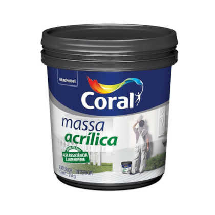 CORAL MASSA ACRILICA BRANCO - 25KG BALDE