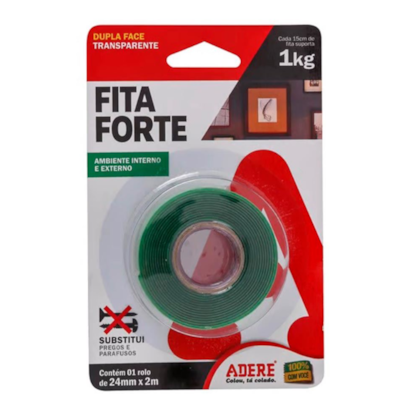 FITA DUPLA FACE 24MM X 2 METROS TRANSP ADERMAX