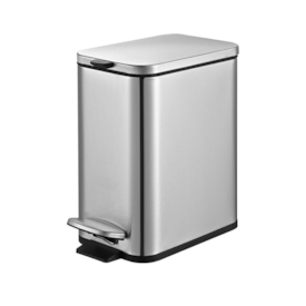 LIXEIRA INOX C/ PEDAL E BALDE PLANA 40L - BRINOX