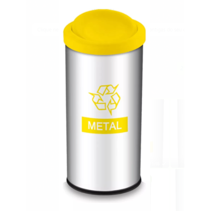 LIXEIRA SELETIVA TAMPA BASC.40,5L - AMARELO BRINOX