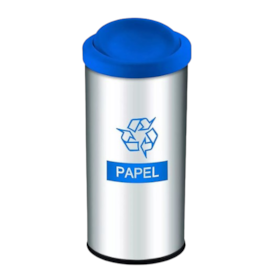 LIXEIRA SELETIVA TAMPA BASC.40,5L - AZUL BRINOX