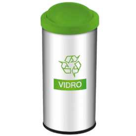 LIXEIRA SELETIVA TAMPA BASC.40,5L - VERDE BRINOX