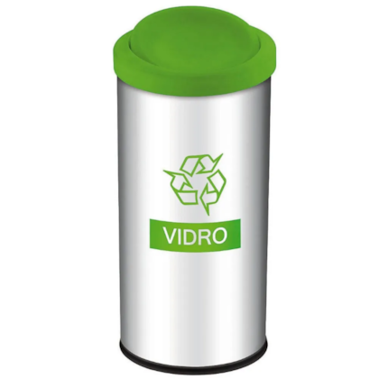 LIXEIRA SELETIVA TAMPA BASC.40,5L - VERDE BRINOX
