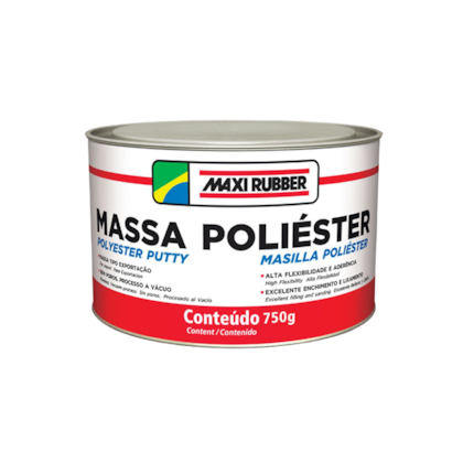 MASSA POLIESTER MAXI RUBBER 750G - MAXI RUBBER