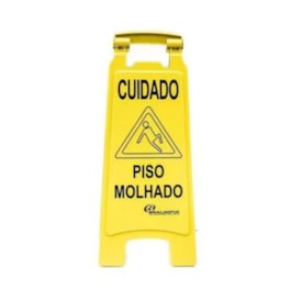 PLACA SINALIZACAO PISO MOLHADO BRALIMPIA
