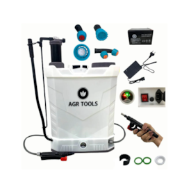 PULVERIZADOR COSTAL 20L BATERIA OU MANUAL, 4 BICOS, AGRÍCOLA - PDR