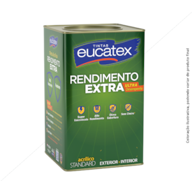 TINTA ACRÍLICA EUCATEX RENDIMENTO EXTRA 18LTS