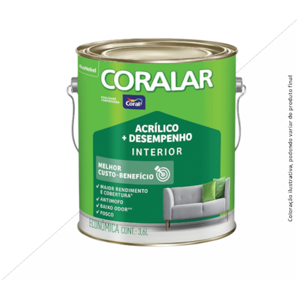 TINTA CORALAR ACRÍLICA MAIS DESEMPENHO 3,6L