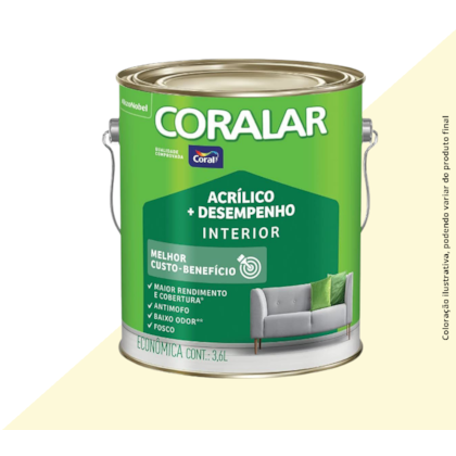 TINTA CORALAR ACRÍLICA MAIS DESEMPENHO 3,6L